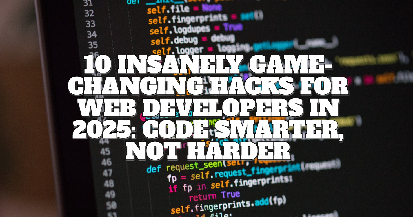 10 Insanely Game-Changing Hacks for Web Developers in 2025: Code Smarter, Not Harder